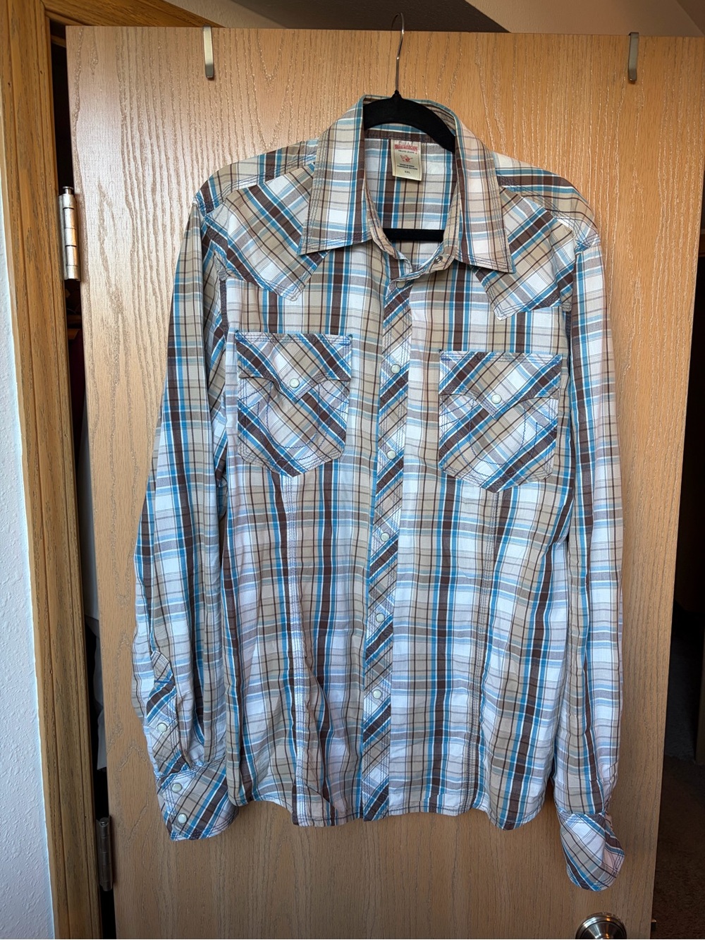 Mens True Religion -Up Shirt in Blue and Brown